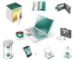 3D Financialand Business Web Icons Preview