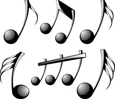 Music - 3D Musical Notes Vector 