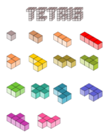 3D Tetris blocks