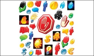 Icons - 3D three-dimensional icon vector 