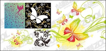 Animals - 4, Bird Or Butterfly Pattern Combination Of Vector Material 