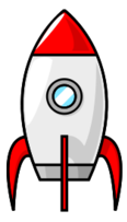 Cartoon - A cartoon moon rocket 