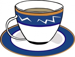 Food - A Cup And A Dish clip art 