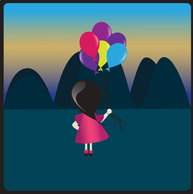 Miscellaneous - A girl with balloons 