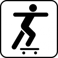 Signs & Symbols - A Person Sliding On A Skate Board clip art 