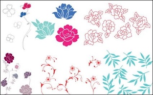 Flowers & Trees - A simple case of flowers, leaves vector 