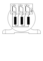 A simple representation of a electric 3-phase motor