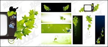 ai format, keyword: vector material, green leaves, butterflies, TV, vines, green Preview