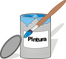 Spills & Splatters - Aidiagre Paint Tin Can And Brush clip art 