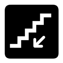 Signs & Symbols - Aiga Stairs Down Bg 