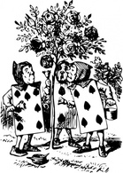 Cartoon - Alice In Wonderland Card Men clip art 