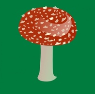 Flowers & Trees - Amanita Toxic Mushroom clip art 