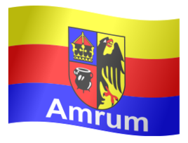Amrum Flagge (wehend mit Schatten) Preview