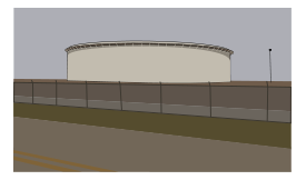 Buildings - An oil tank from the roadside 