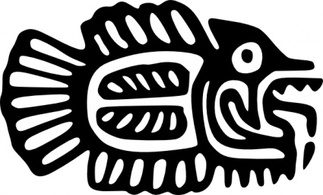 Animals - Ancient Mexico Motif Fish clip art 