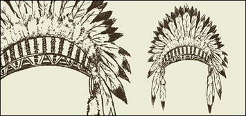 Ancient tribal hat vector material 