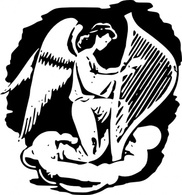 Angel Playing Harp clip art Preview