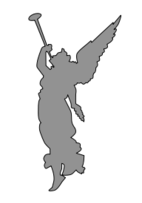 Silhouette - Angel Playing Trumpet 