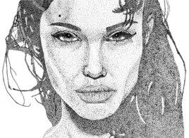 Angelina Jolie Stipple Art Vector Preview