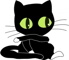 Animals - Antontw Blackcat With White Sockets clip art 