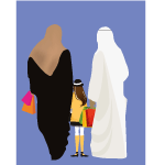 Arab Family Vector Image 