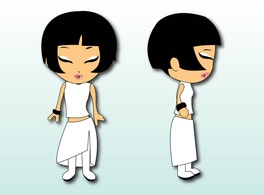 Asian Girl Cartoon