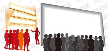 Human - Audience figures silhouette vector material 