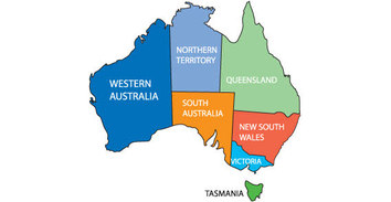 Australia map with regions free vector 