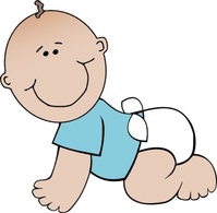 Human - Baby Boy Crawling clip art 