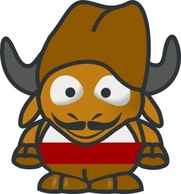 Baby Gnu Cartoon Horns Animal Gow