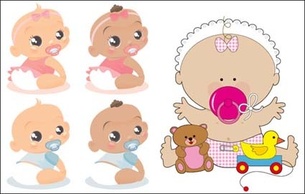 Human - Baby, toys, pacifier Vector material 