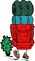 Backpacker Heavy Load clip art Preview