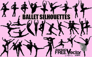 Ballet Dancer Silhouette vector free Preview