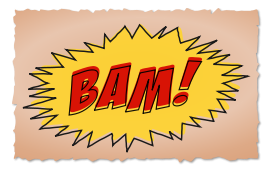 BAM comic book sound effect Preview