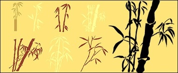 Silhouette - Bamboo silhouettes vector material 