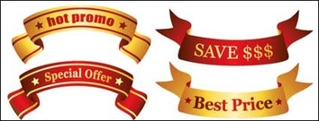 Banner Vector material several ribbon streamers