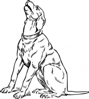 Animals - Barking Dog clip art 