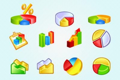 Bars and Charts Vector Icons Preview