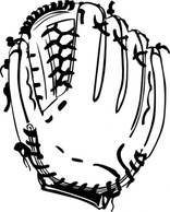 Sports - Baseball Glove (b And W) clip art 