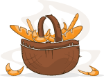 Basket With Pastry Vector 