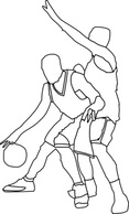 Sports - Basketball Offense And Defense clip art 