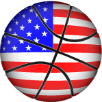 Basketball With Usa Flag Vector 