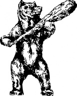 Animals - Bear With A Club clip art 