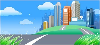 Buildings - Beautiful city scenery vector -4 