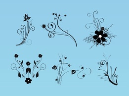 Elements - Beautiful Flowers Vector 