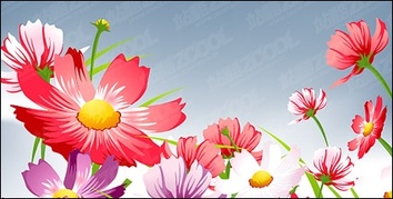 Beautiful flowers vector material