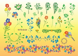 Elements - Beautiful Flowers Vector 