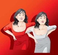 Beautiful girls vector 10