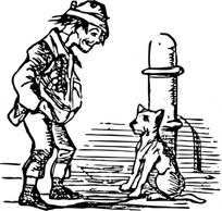 Human - Beggar And Dog clip art 