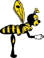 Animals - Bending Bee From Side clip art 